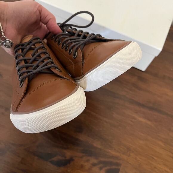 New Men's Coach leather sneaker Perkins Soft Port saddle brown size 8.5 - Picture 10 of 12